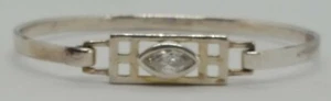 Sterling silver clear stone vintage Art Deco antique Glasgow Macintosh bracelet - Imagen 1 de 12