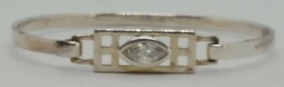 Sterling silver clear stone vintage Art Deco antique Glasgow Macintosh bracelet - Image 1 of 4