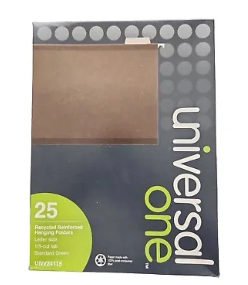 Carpetas de archivos colgantes recicladas reforzadas universales de lujo, tamaño letra, corte 1/5  Foto 1 de 3