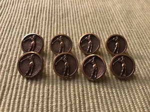 EIGHT GOLDTONE LADIES GOLF BUTTONS - Picture 1 of 2