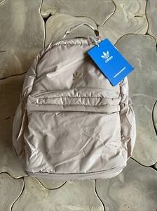 Adidas Originals Puffer Backpack Magic Beige Wipe Clean Quilted Foam Pockets - Picture 1 of 7