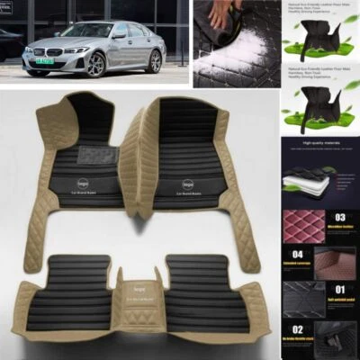 Alfombrillas de coche para BMW i3 i4 i5 i7 i8 alfombrillas de cuero PU accesorios interiores Foto 1 de 4