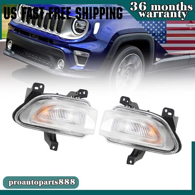 Left&Right Side Signal Lamp For 2015-2018 Jeep Renegade Front Park Turn Light - Image 1 of 4