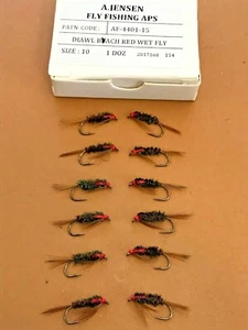1 dozen top quality Diawl Bach Nymphs - 4 variations #10-12 - AJensen - Imagen 1 de 8