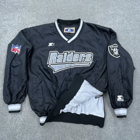 Vintage Los Angeles Raiders Jacket Men Large Pullover Windbreaker 90s Adult NWA Cover