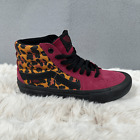 Vans Sk8-hi Pro Sneakers Womens 7.5 Beet Red Black Cheetah Leopard