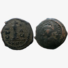 Byzantine Empire Maurice Tiberius (582-602) AE Decanummion Follis coin #D17