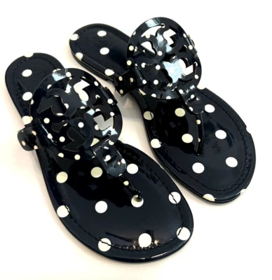 NIB Tory Burch Printed Patent Leath Miller - Navy Classic Dot, Size 7 - Image 1 of 4