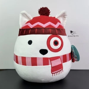 Squishmallow Bullseye Target Dog Mascot Winter Berry 12” - Picture 1 of 6