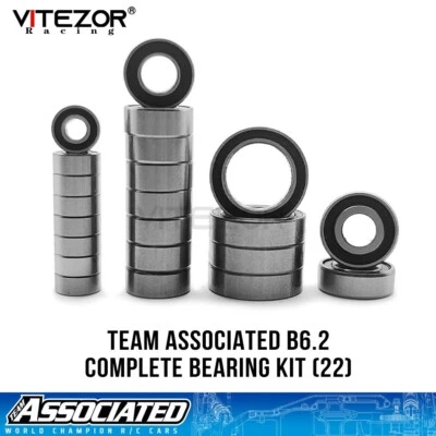 22Pcs Complete Ball Bearings Kit For 1/10 Team Associated RC10B6.2 B6.2 Rc Car - Image 1 of 4