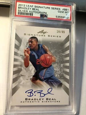 Serie Leaf Signature 2012 Bradley Beal #/99 automático plateado RC BB1 PSA 10 gemas como nuevo Foto 1 de 2