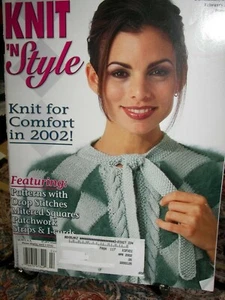 Knit n' Style Magazine ~ February 2002 ~ Knitting Patterns Only for Family - Imagen 1 de 2