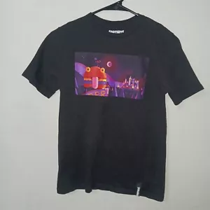 Fortnite Burger Nite Boys Size L 10/12 Graphic Print T-shirt Short Sleeve Black - Picture 1 of 6