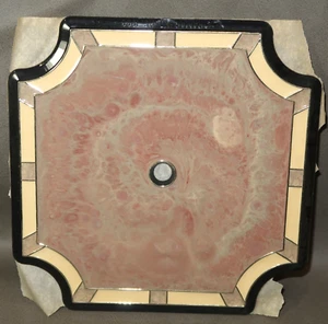 VINTAGE Ramar IND Plastic Clock Face Dusty Rose Pink Gray Swirl 6" x 6" - Picture 1 of 1