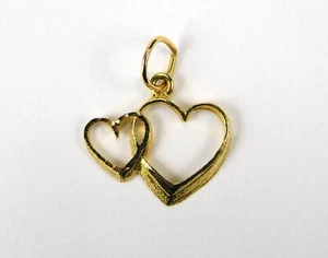 Wunderschöner 14K Gelbgold Herzen Herz Anhänger Schmuck - Bild 1 von 6