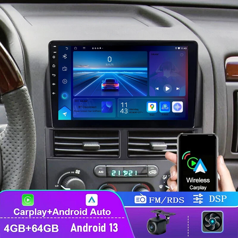 Radio de coche 9" 4+64 GB para Jeep Grand Cherokee 2001-2004 Carplay Android Auto FM BT Foto 1 de 4