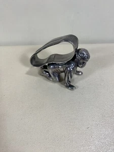 Vintage Metal/Silverplate Crawling Boy Figural Napkin Ring - Picture 1 of 9