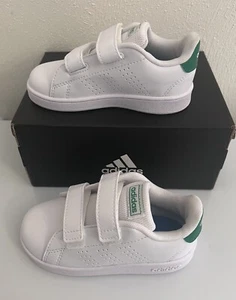 Adidas Advantage Kids Infant Toddler Unisex White Walking Sneaker Shoes Size 8K - Picture 1 of 9