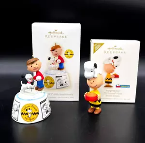 NEW Hallmark Keepsake Peanuts 60th Anniversary & Suppertime Christmas Ornaments - Picture 1 of 24