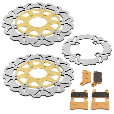 for Kawasaki Front Rear Brake Rotors Pads Ninja ZX-6R ZX636 ABS 2013 2014 2015 Foto 1 de 4