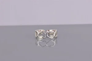 Anillo de plata esterlina de 6 mm invertido corazones abiertos banda dividida 925 talla: 4 - Imagen 1 de 8