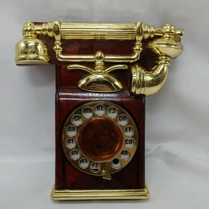 Vintage Drehtelefon Index Notizblock Notizkarten braun gold britisches Design  - Bild 1 von 10