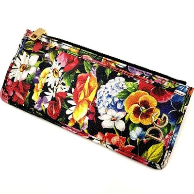 Dolce & Gabbana DG 皮革碎片钱包卡夹花卉白色多色 — 第 1/4 张图片
