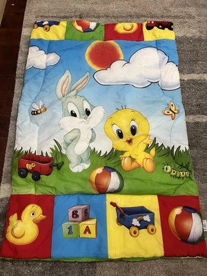 Vintage Baby Looney Tunes, Tweedy & Bugs Bunny Crib Blanket Comforter - Image 1 of 3