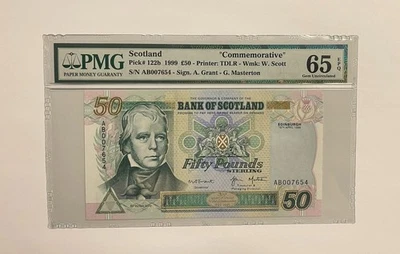 Scotland 50 Pounds 1999 P-122b COMMEMORATIVE Graded PMG 65 GEM UNC - Image 1 of 2
