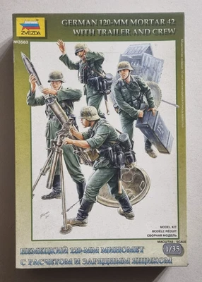 Zvezda GERMAN 120-MM MORTAR 42 W. TRAILER AND CREW 1/35 N°3583 - Immagine 1 di 4