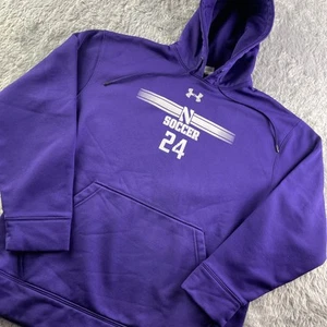 Northwestern Wildcats Sweatshirt Mens Medium Purple White Hoodie Soccer Pullover - Picture 1 of 9