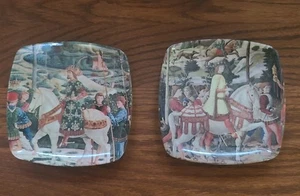 2 platos italianos Medici's Family bandeja de arte de melamina recuerdos de Florencia - Imagen 1 de 14