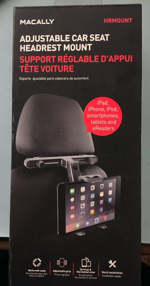 Headrest Tablet Holder Adjustable iPad Car Mount for Kids in Backseat Compatible - Image 1 of 4