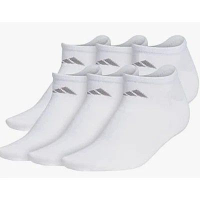adidas Womens Superlite No Show Socks (Pack of 6), White/Light Onix, Medium 5-10 - Image 1 of 4