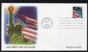 2006 Lady Liberty & Old Glory 39c PSA Coil of 10,000 - Fleetwood FDC TB519 - Picture 1 of 1