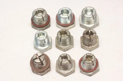 Lot/9 NOS Vintage Car Truck Engine Oil Pan Self Tapping Drain Plugs Assortment - Image 1 of 4