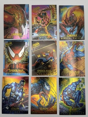 1995 Fleer ULTRA Spider-Man INSERT MASTERPIECES 9 Card Set Venom Carnage Marvel - Image 1 of 4