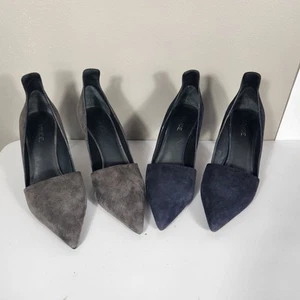 2 pares de zapatos de salón Vince dorsay (marrón grisáceo) y gamuza azul talla 6 - Imagen 1 de 10