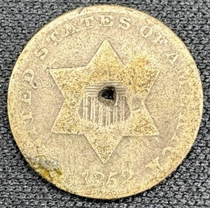 1852 Three Cent Silver - Trime - 3c - Philadelphia Mint - Picture 1 of 3