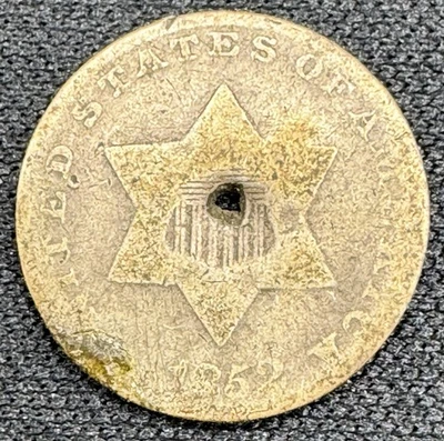 1852 Three Cent Silver - Trime - 3c - Philadelphia Mint - Image 1 of 3