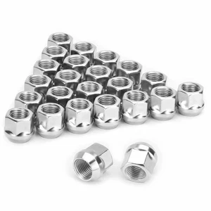 Dadi a strappo ruota zincato 14 mm x 2 - 24 pezzi M14 x 2 ghianda sedile cono aperto per Ford F-15 - Foto 1 di 4