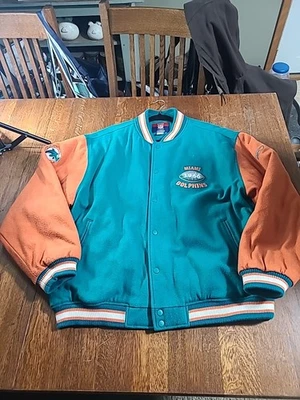 Chaqueta NFL Reebok Gridiron Classic Miami Dolphins Talla XL Con Parche 1966 Foto 1 de 4