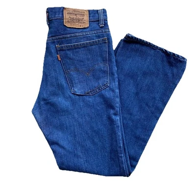 Vintage 70s Levi’s 517 0917 32x29 Blue Jeans Bootcut Flare 1978 Talon Orange Tab - Image 1 of 4