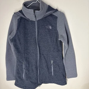 The North Face Indi 2 Damen Gr. Medium Fleecejacke mit Kapuze grau Full Zip - Bild 1 von 13