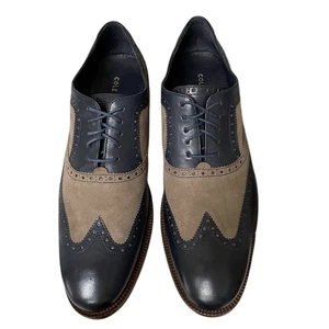 Cole Haan Williams Punta de Ala Oxford Para Hombre 13 Cuero Arándano Gamuza Imán - Imagen 1 de 9