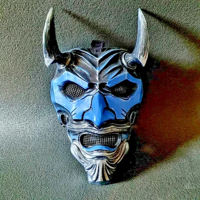 Japanese Oni Mask –Samurai Kabuki Assassin Ronin Ninja Cosplay Costume Prop Gift - Image 1 of 4