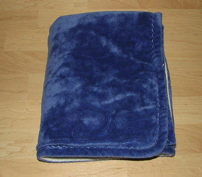 Blankets & Beyond Royal Blue White Reversible 2-ply Baby Security Lovey 30x35 0 - Image 1 of 2
