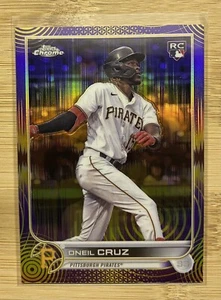 2022 Topps Chrome Sonic ONEIL CRUZ #/299 Purple Yellow Sonic Pulse Refractor - Picture 1 of 3