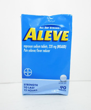 Aleve Naproxen Sodium, Pain/ Fever Reducer *READ MORE*, 90 Tablets-FREE SHIP