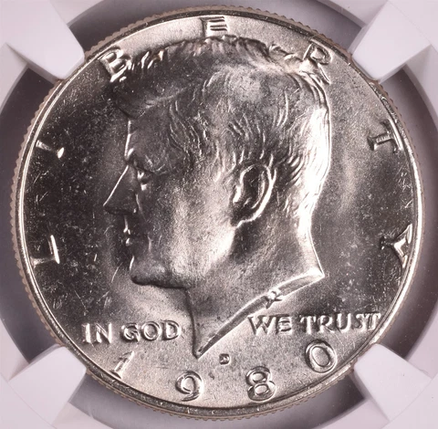 1980-D Kennedy Half Dollar - NGC MS66 - "Below Greysheet" Cover